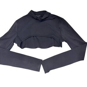 Athleta Black Long Sleeve Crop Top size Small.